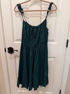 NWT Zaful Sleeveless Teal Green Summer Dress with Ruffle Straps